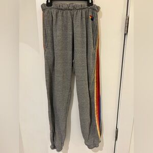 Aviator Nation 5 Stripe Sweatpants - Heather Gray
